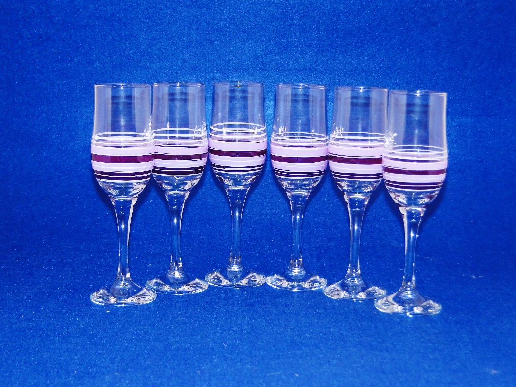 Набор 6 бокалов 44160 ' Стиль-черника №4' художественный на прозрачном стекле