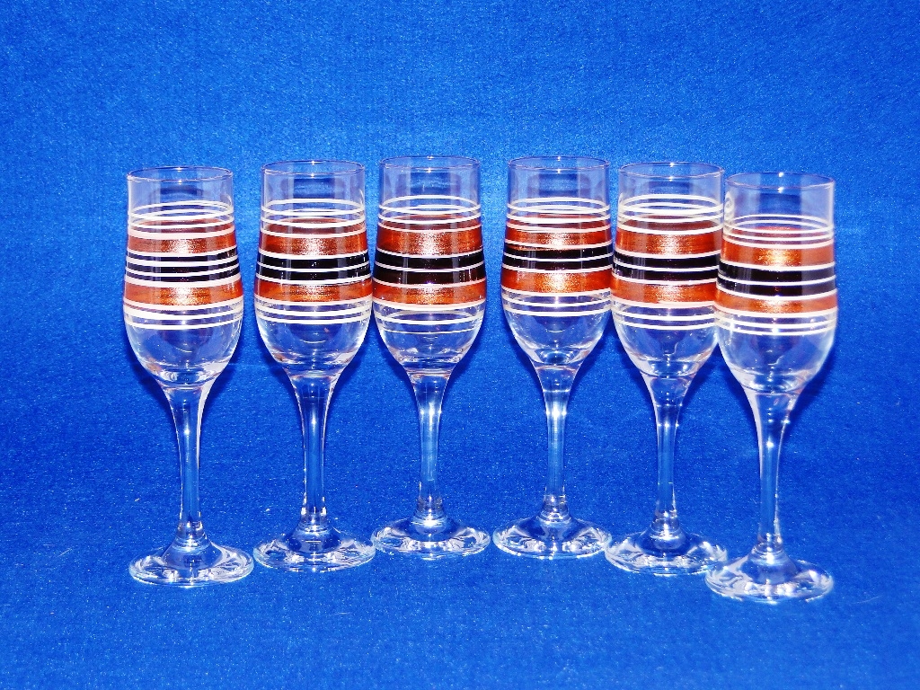 Набор 6 бокалов 44160 ' Стиль-карамель №6' художественный на прозрачном стекле